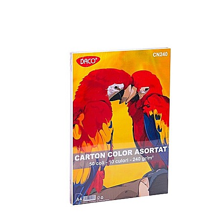 Rechizite școlare - Carton color cn240 a4 50 coli 10cul daco 240g/mp