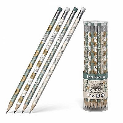 Rechizite școlare - Erich creioane graph cu radiera triung desene flori 42 55261