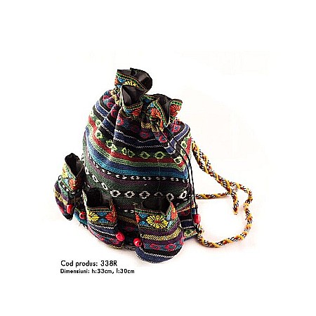 Souvenir România - Rucsac motiv traditional 30x33 cm