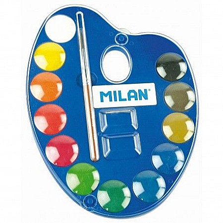 Acuarele școlare și Tempera - Acuarele paleta 12 culori 25 mm Milan