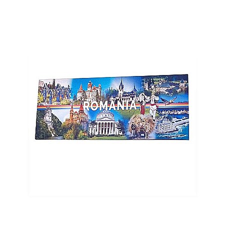 Casă și decorațiuni - Magnet metalic 15.5x6.5 cm Romania