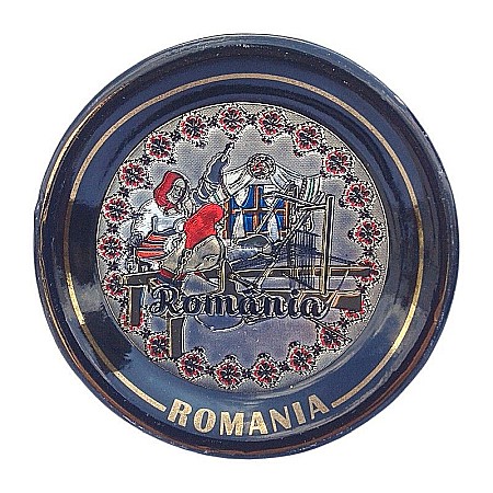 Casă și decorațiuni - Magnet frigider 6 cm tip farfurie Romania