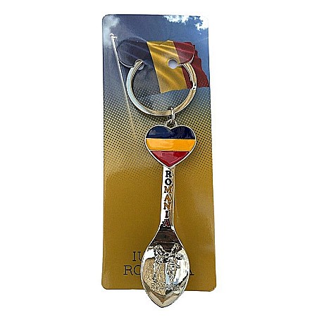 Casă și decorațiuni - Breloc lingurita tricolor 11 cm Romania