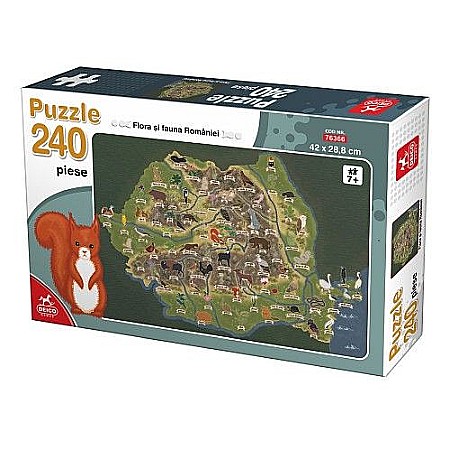 Jocuri educative și de societate - Puzzle 240 flora + fauna Romaniei dei76366