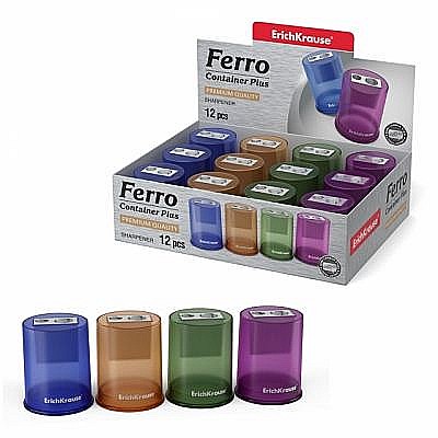 Rechizite școlare - Ascutitoare dubla cu container Ferro Erich Krause