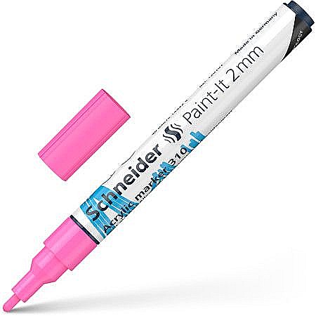 Rechizite școlare - Marker vopsea acrilica paint-it 310 2mm schneider roz