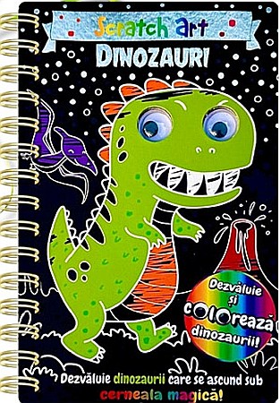 Cărți ilustrate și interactive - Dinozauri Scratch Art