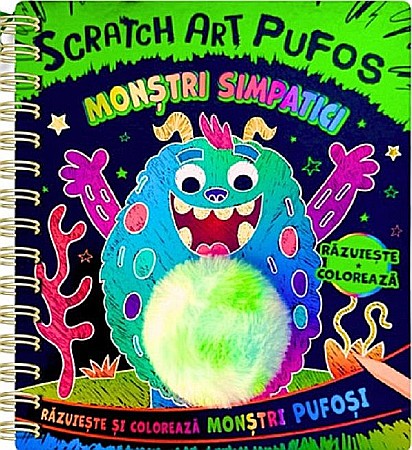 Cărți ilustrate și interactive - Monștri simpatici Scratch Art Pufos