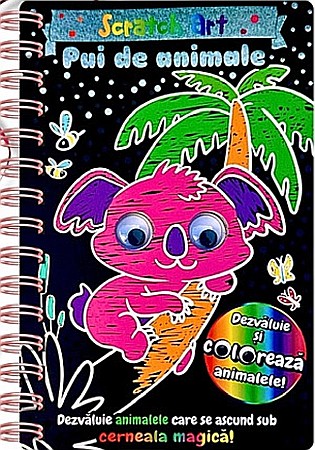 Cărți ilustrate și interactive - Pui de animale Scratch Art