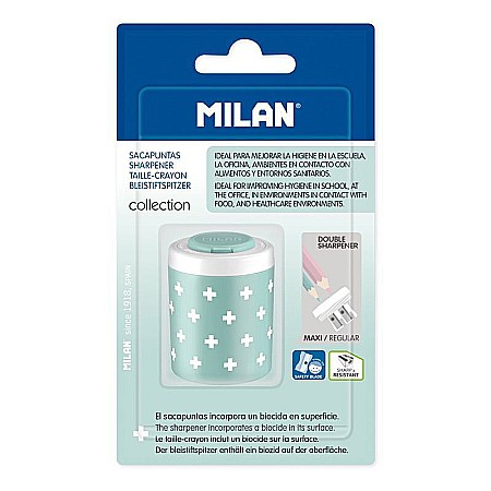 Ascutițori - Ascutitoare dubla cu container turcoaz Milan