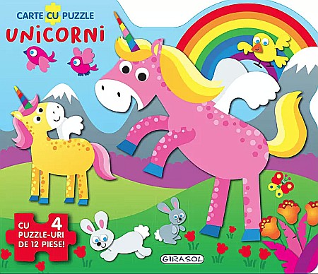 Cărți - Carte cu puzzle Unicorni