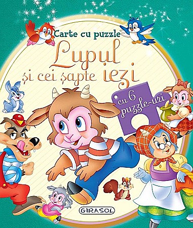 Cărți - Carte cu puzzle Lupul și cei șapte iezi