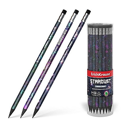 Rechizite școlare - Creion grafit triunghiular hb lemn negru stardust 55280