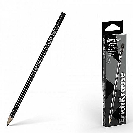 Instrumente de scris - Creion grafit hexagonal cu radiera megapolis hb erk032860