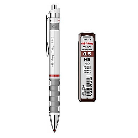 Rechizite școlare - Multipen tikky 3 in 1 alb(pix negru/rosu/cm 0.5 mm) 1904451