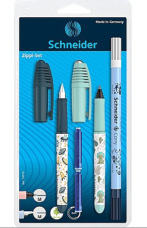 Stilouri școlare - Set stilou+roller schneider zippi+pic corry+2rez verde 4137
