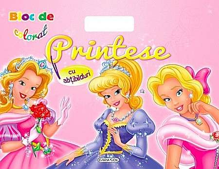 Cărți - Bloc de colorat cu abțibilduri – Prințese
