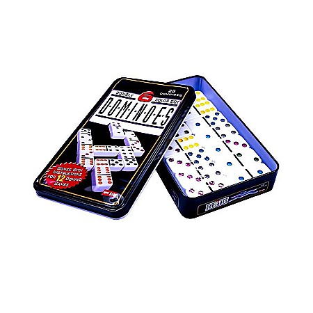 Jocuri educative și de societate - Domino plastic + metal 5010G N