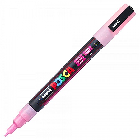 Rechizite școlare - Marker Uni pc-3m Posca 0.9-1.3mm roz cu sclipici