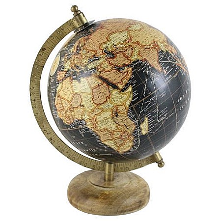 Accesorii școlare - Glob pamantesc pe suport din lemn 17x22.5 cm