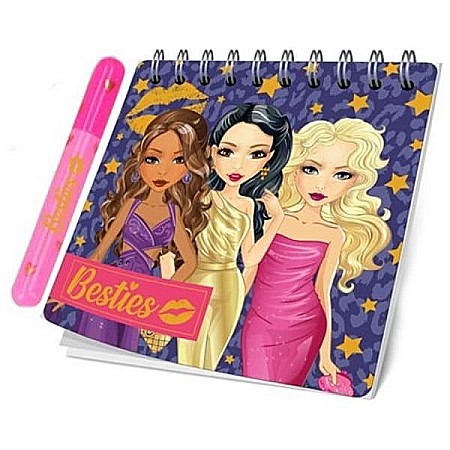 Notes - Mini caiet 8x8cm cu pix besties