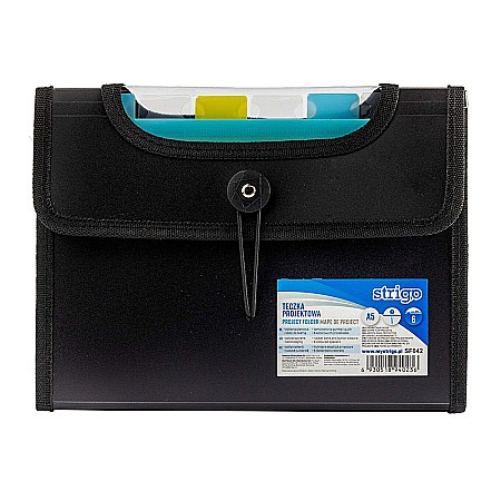 Mape și serviete - Mapa Strigo plastic extensibil A5 6 compartimente negru