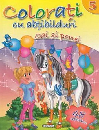Cărți - Colorați cu abțibilduri 5 – Cai și ponei
