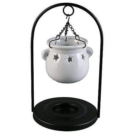 Lumânari și candele - Candela aromaterapie din ceramica si metal 10x17cm 160022