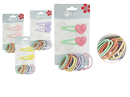 Accesorii personale și beauty - Set elastice si agrafe de par 18piese 81578