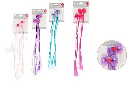 Accesorii pentru păr - Set clame de par cu suvite colorate 2buc 082486