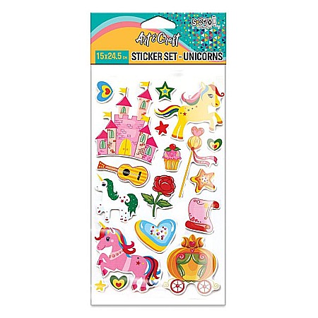 Artă și creativitate - Accesorii craft stickere 3d unicorni s-cool sc2613
