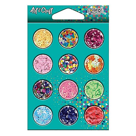 Artă și creativitate - Accesorii craft confetti mix 12x1.50gr s-cool sc2601