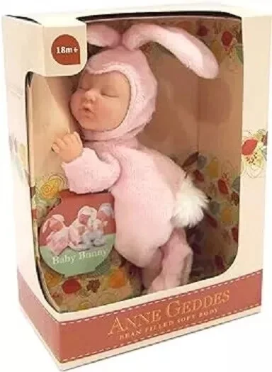Păpusi - Jucarie de plus Anne Geddes model iepuras roz 23 cm