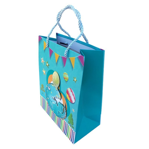 Punga cadou hartie dinozauri si baloane 3D 18x23cm culori diferite [6]