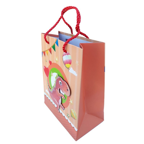 Punga cadou hartie dinozauri si baloane 3D 18x23cm culori diferite [2]