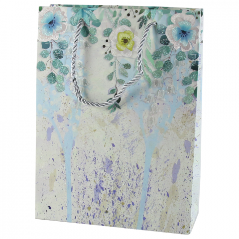 Punga cadou 31x40 cm Flori cu sclipici [1]