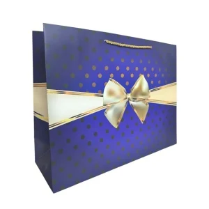 Punga cadou Karmisee XL cu fundita aurie si buline 47 x 36 x 15 cm culori diferite [3]