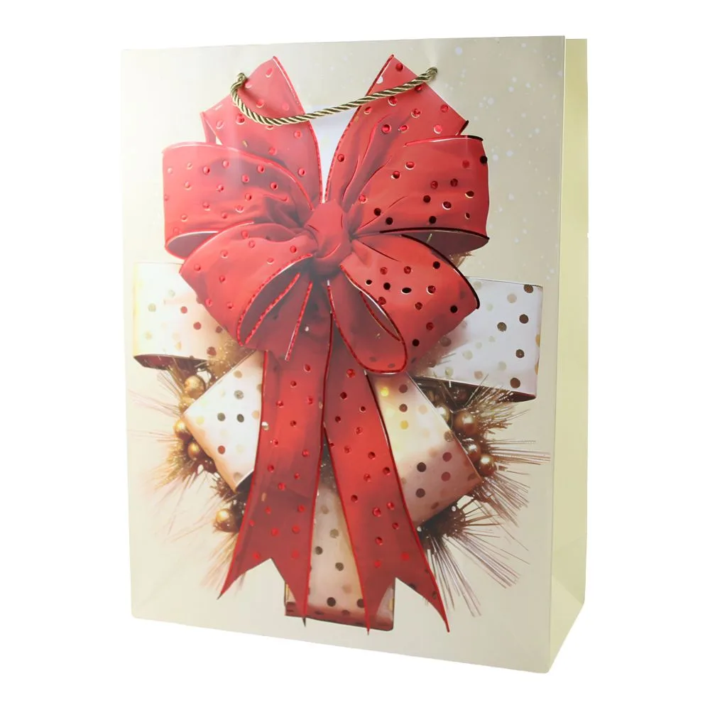 Punga cadou de Craciun 31 x 40 cm cu fundita modele diverse [2]