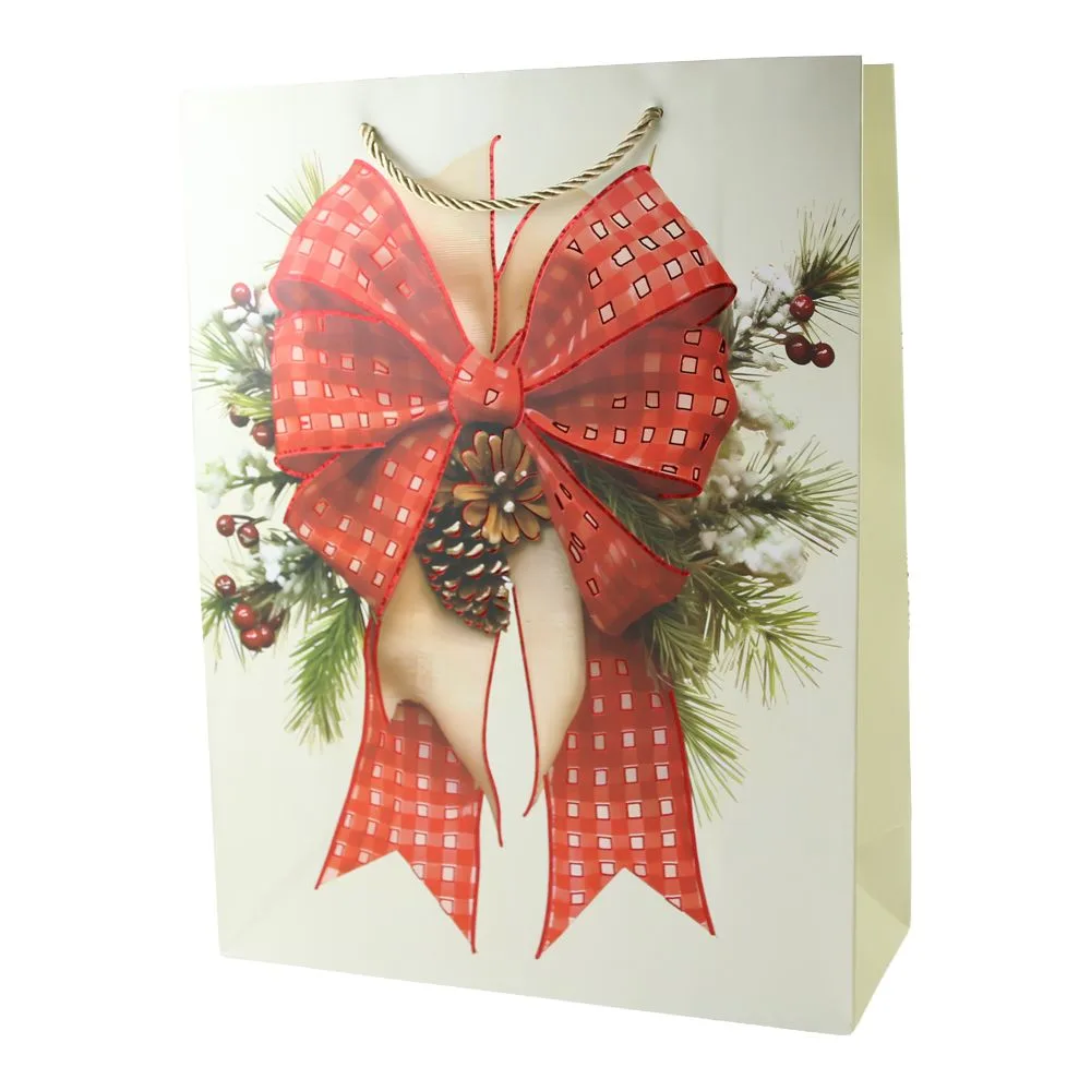 Punga cadou de Craciun 31 x 40 cm cu fundita modele diverse [4]