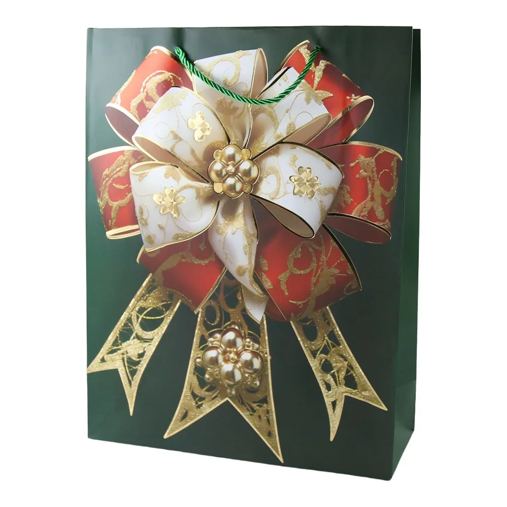 Punga cadou de Craciun 31 x 40 cm cu fundita modele diverse [5]