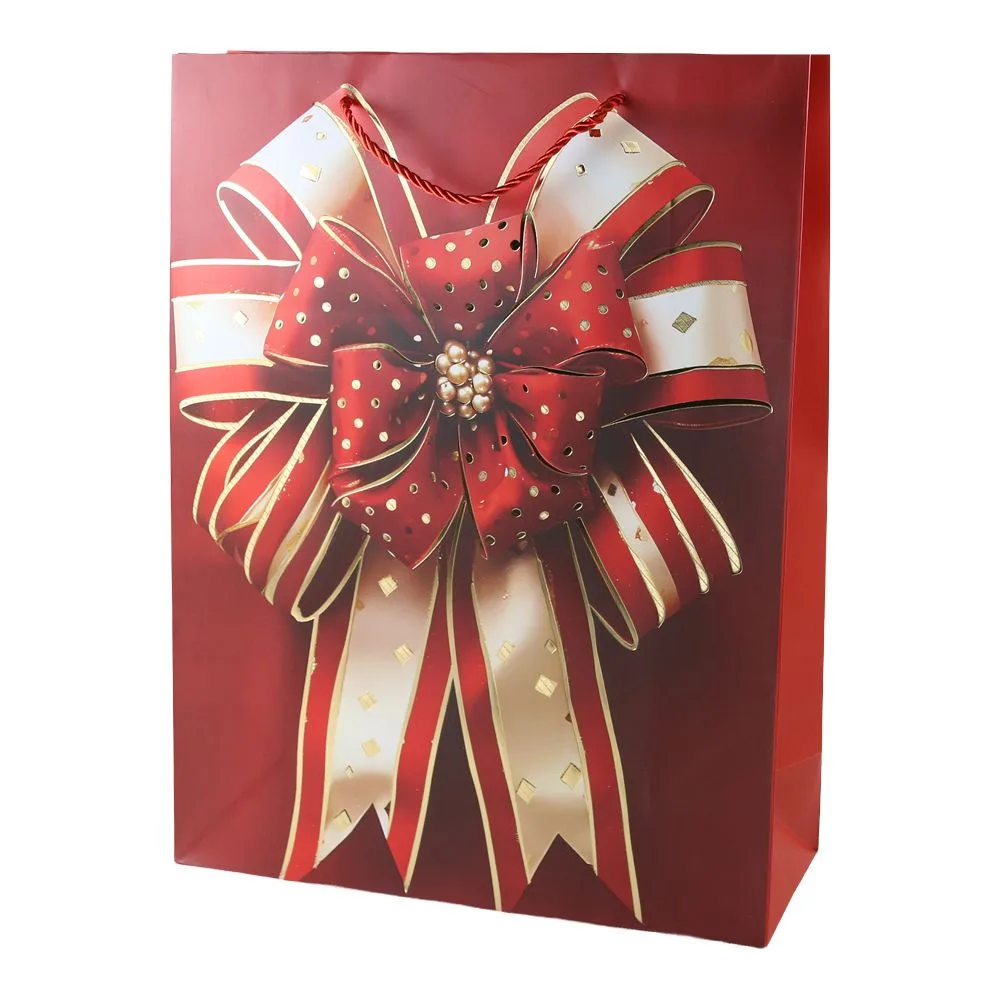 Punga cadou de Craciun 31 x 40 cm cu fundita modele diverse [3]