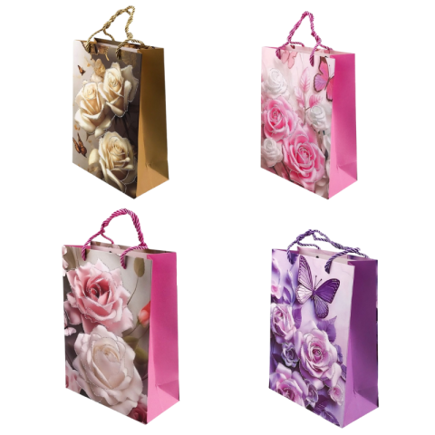 Pungi pentru cadouri - Punga cadou 26x32 cm model floral