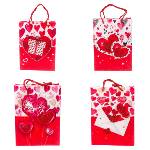 Pungi pentru cadouri - Punga cadou 26x32 cm Inimi