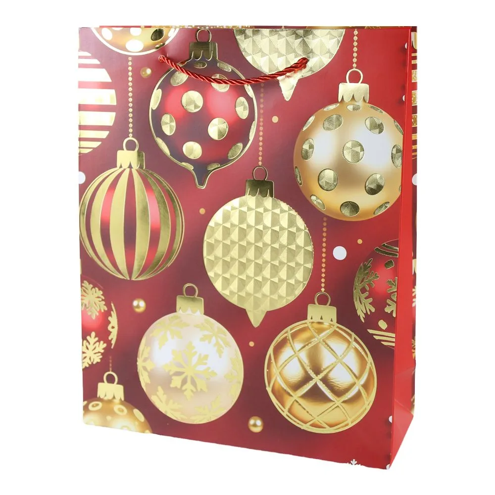 Punga cadou de Craciun 26 x 10 x 32 cm decoratiuni aurii modele diverse [3]