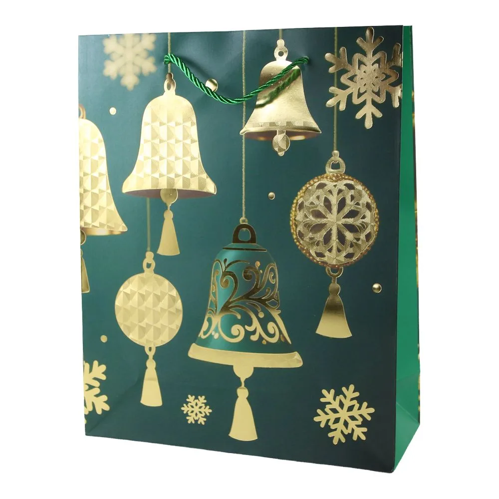 Punga cadou de Craciun 26 x 10 x 32 cm decoratiuni aurii modele diverse [5]