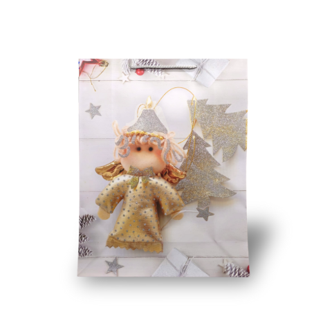 Punga cadou cu motive de Craciun 26x32x10 cm [3]