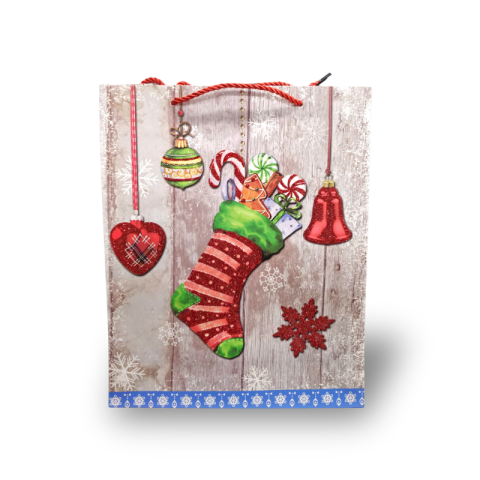 Punga cadou cu motive de Craciun 26x32x10 cm [2]