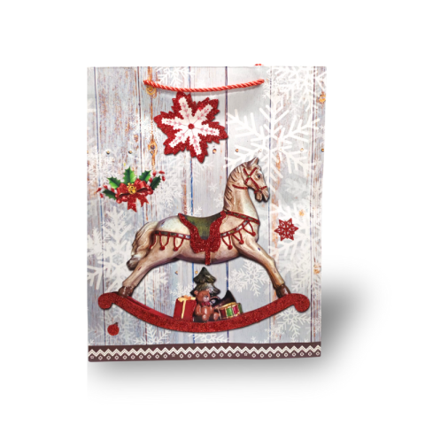 Punga cadou cu motive de Craciun 26x32x10 cm [4]