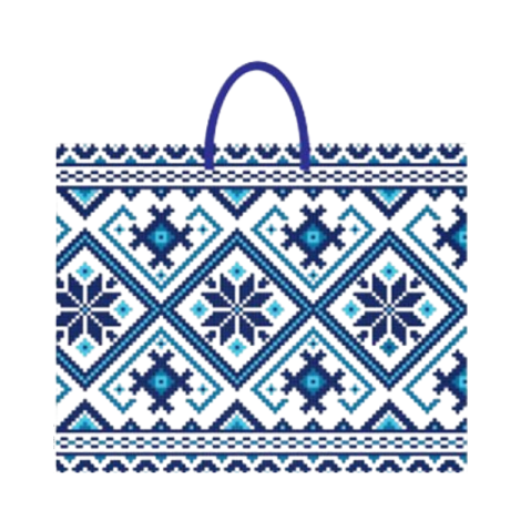 Accesorii pentru impachetat - Punga cadou Romania 23x18x10 cm alb albastru