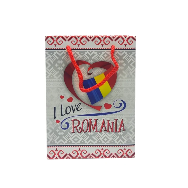 Accesorii pentru impachetat - Punga cadou suvenir Romania marimea S 12 x 6 x 17 cm